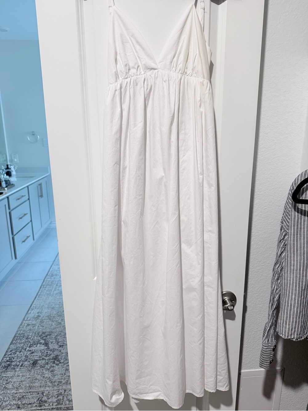 Commense White Spaghetti-Strap Maxi Dress for Girls